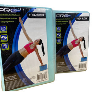 Pro Strength Yoga Block Comfortable, 2-Non- Slip Support Deepen & Hold Stretches